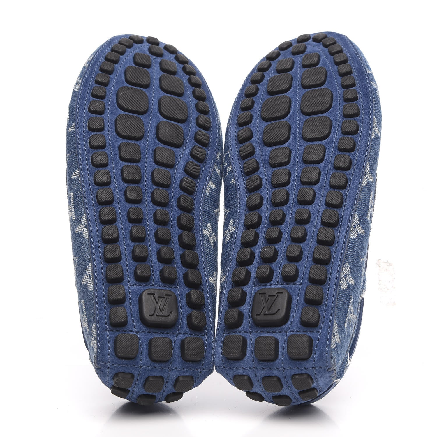 Louis Vuitton Monogram Denim Mens Arizona Car Shoe Moccasin Loafers 7 Blue 5 of 9