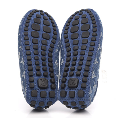 Louis Vuitton Monogram Denim Mens Arizona Car Shoe Moccasin Loafers 7 Blue 5 of 9