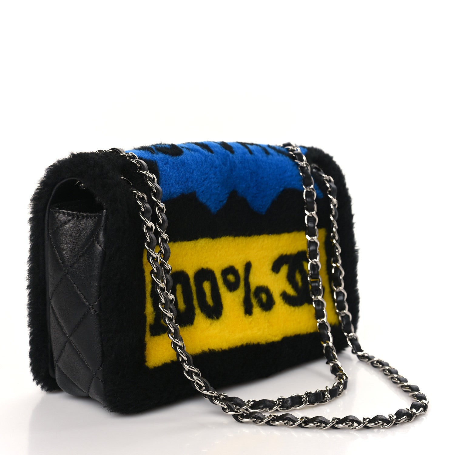 Chanel Shearling Lambskin Medium Chanel 100% Flap Black 3 of 9