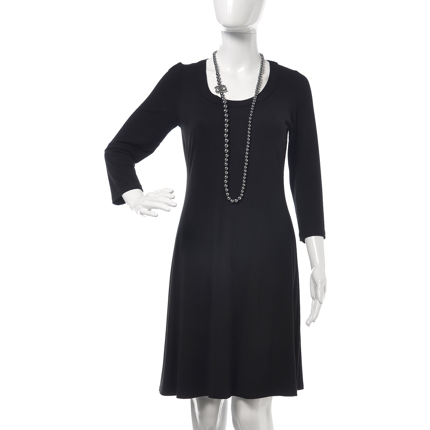 Chanel Ruthenium Graduated Pearl CC Long Necklace Dark Grey 2 of 7