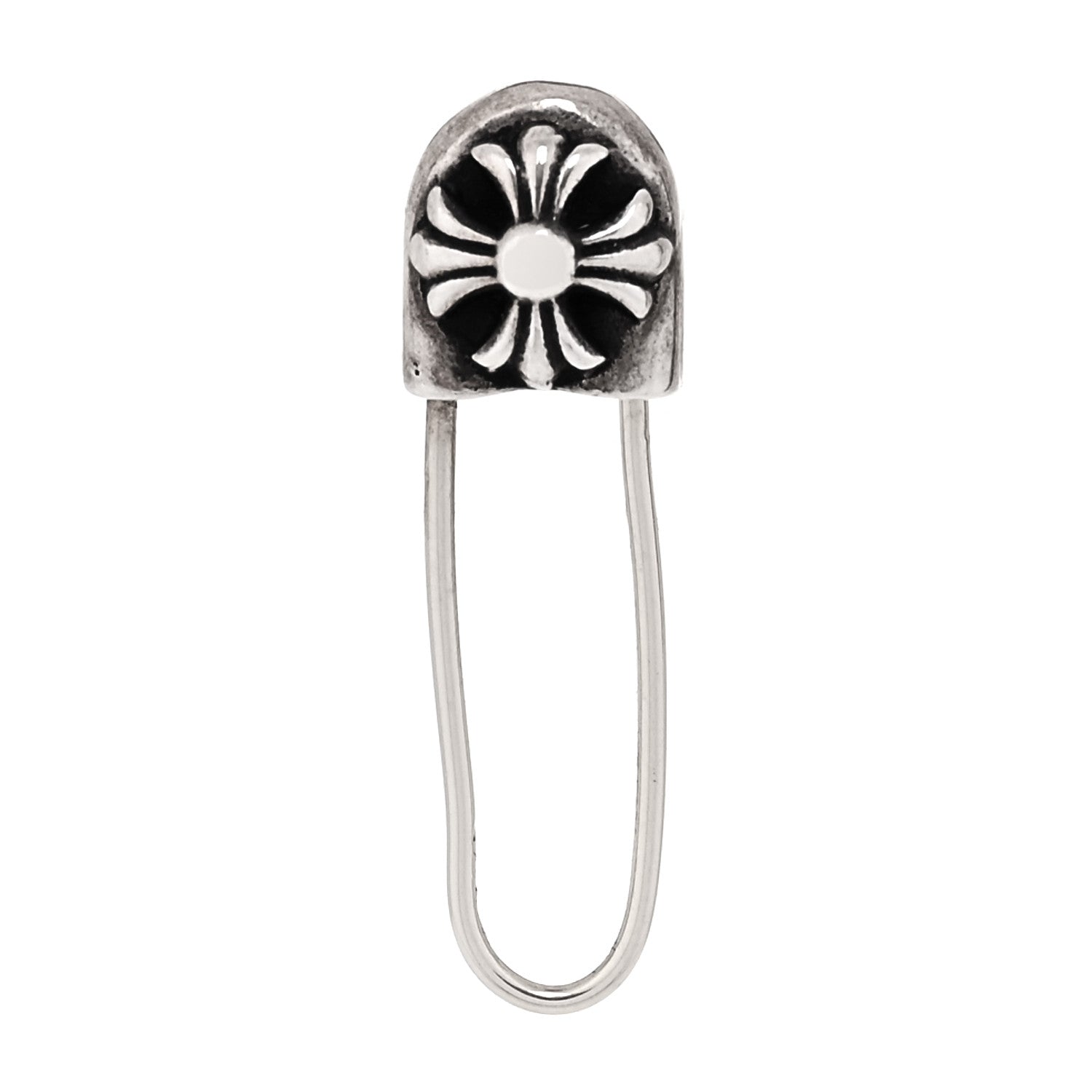 Chrome Hearts Sterling Silver Safety Pin Single Earring 1 of 4