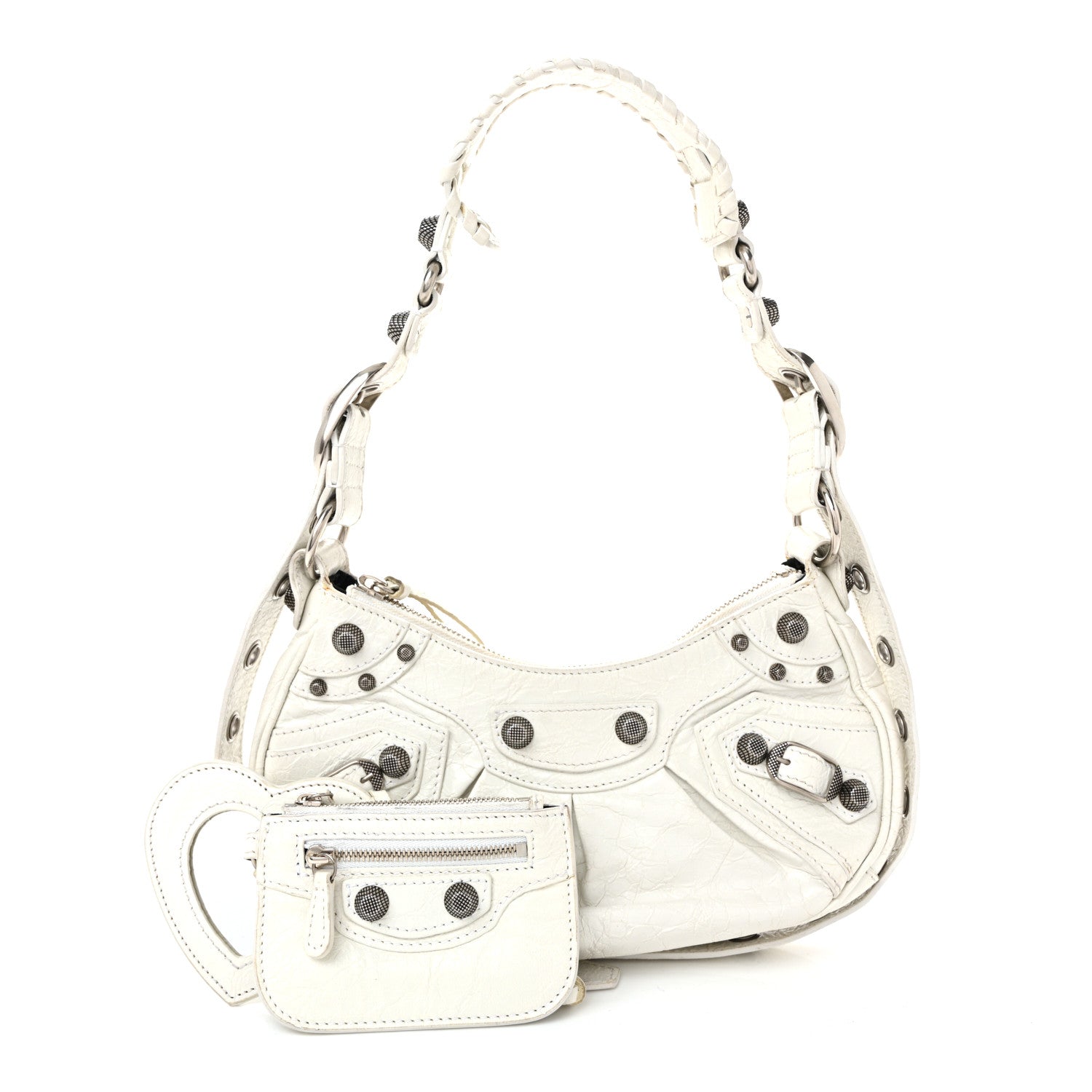 Balenciaga Agneau Arena Le Cagole Shoulder Bag XS Optic White 3 of 12
