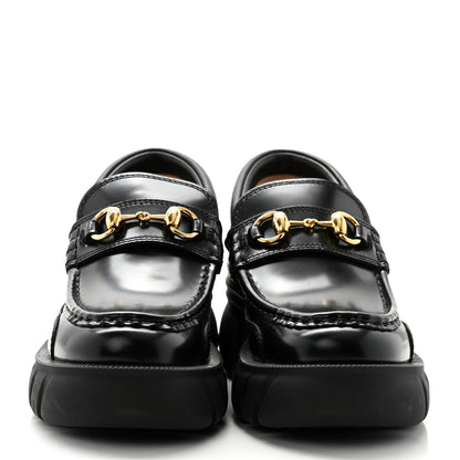 Gucci Magnum Calfskin Nappa Samoa Womens Horsebit Platform Chunky Lug Sole 40mm Loafers 35 Black 2 of 7