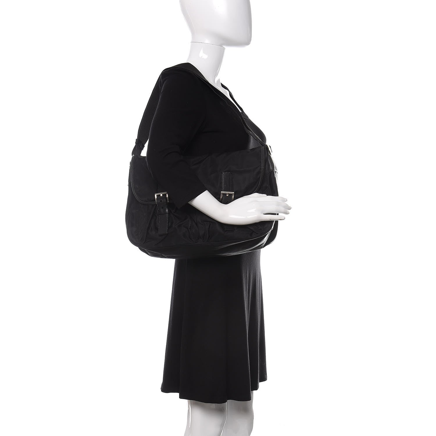Prada Nylon Vela Messenger Bag Black 2 of 9