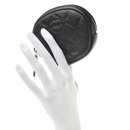 Chanel Caviar Quilted Zip Around Classic Coin Purse Black 2 of 7