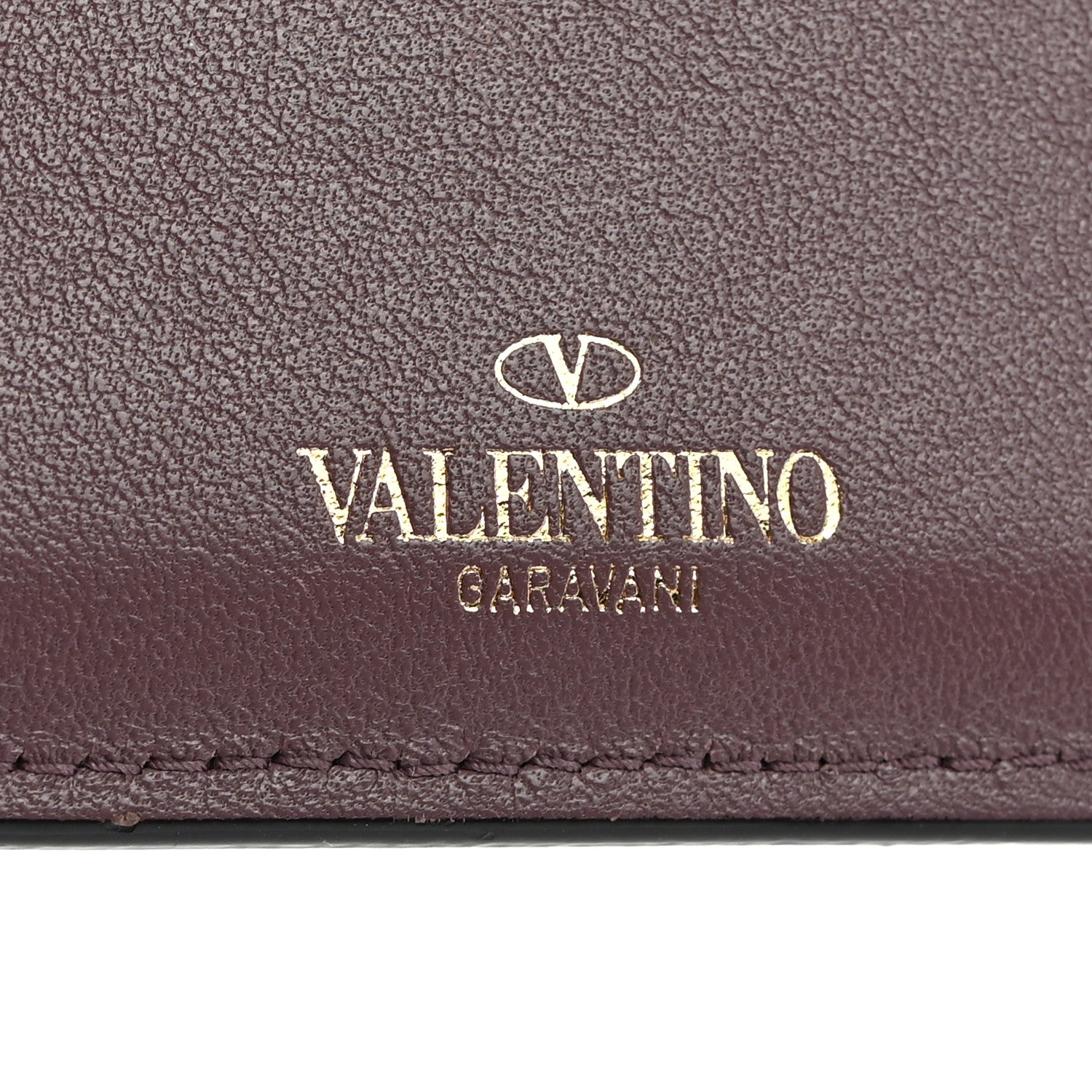 Valentino Garavani Vitello Rockstud Card Holder Dark Mauve 6 of 9