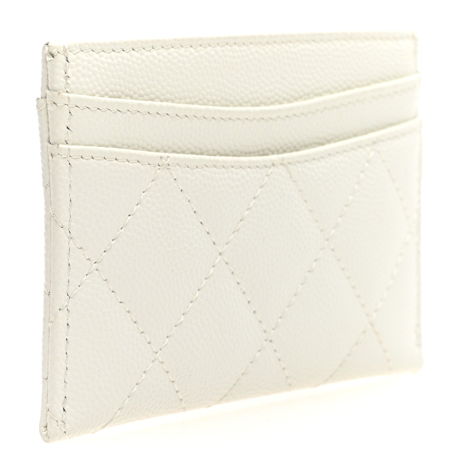 Chanel Caviar Quilted Card Holder White 3 of 8