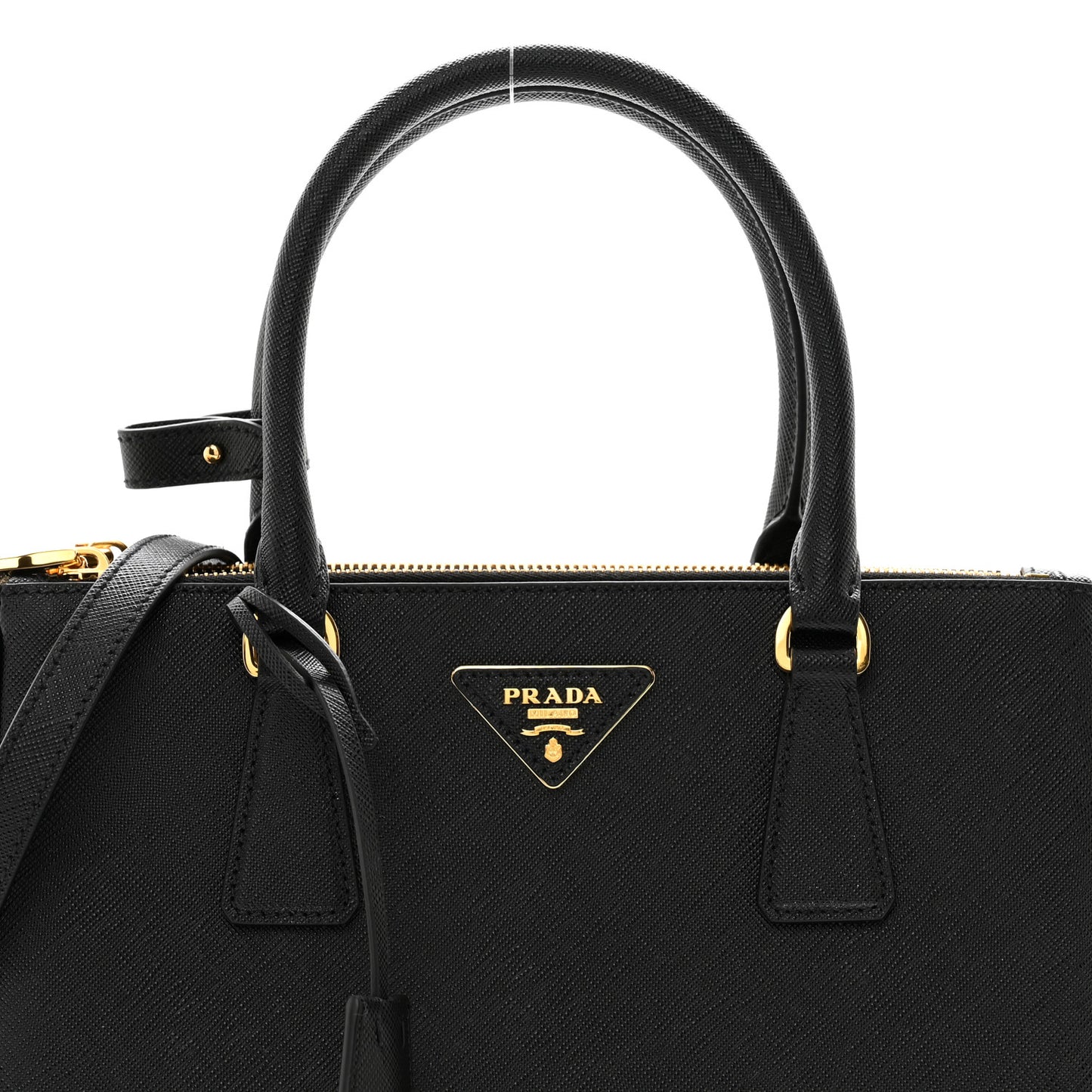 Saffiano Small Galleria Double Zip Tote Black