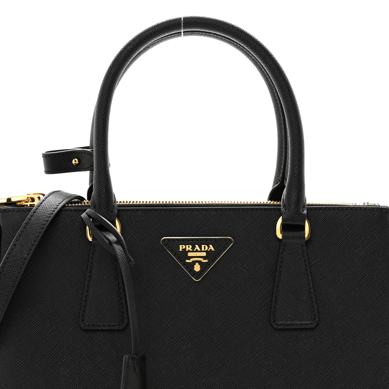 Prada Saffiano Small Galleria Double Zip Tote Black 4 of 9