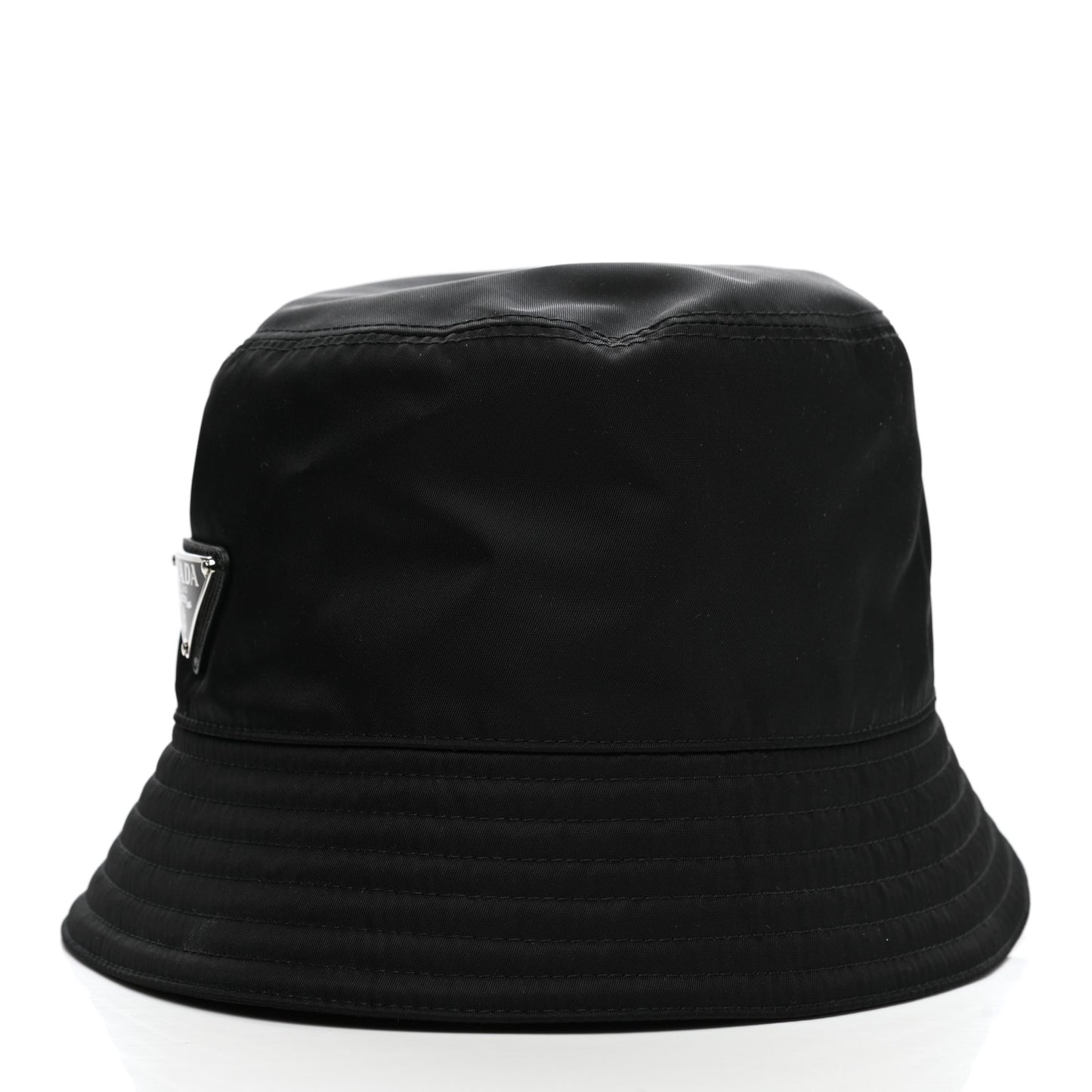 Re-Nylon Metal Triangle Logo Womens Bucket Hat M Black