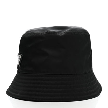 Prada Re-Nylon Metal Triangle Logo Womens Bucket Hat M Black 3 of 8