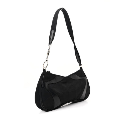 Prada Tessuto Nylon Soft Calfskin Shoulder Bag Black 3 of 13
