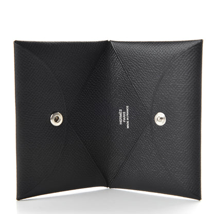 Hermes Epsom Calvi Card Case Black 5 of 7
