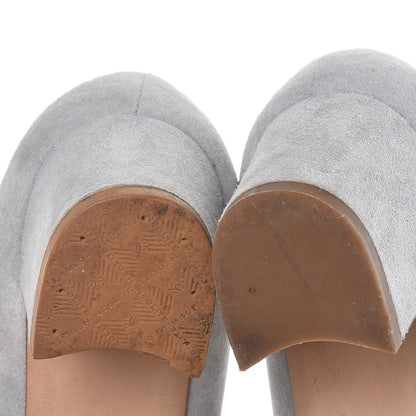 Chanel Suede Calfskin Camellia Ballerina Pumps 37.5 Light Blue 12 of 15