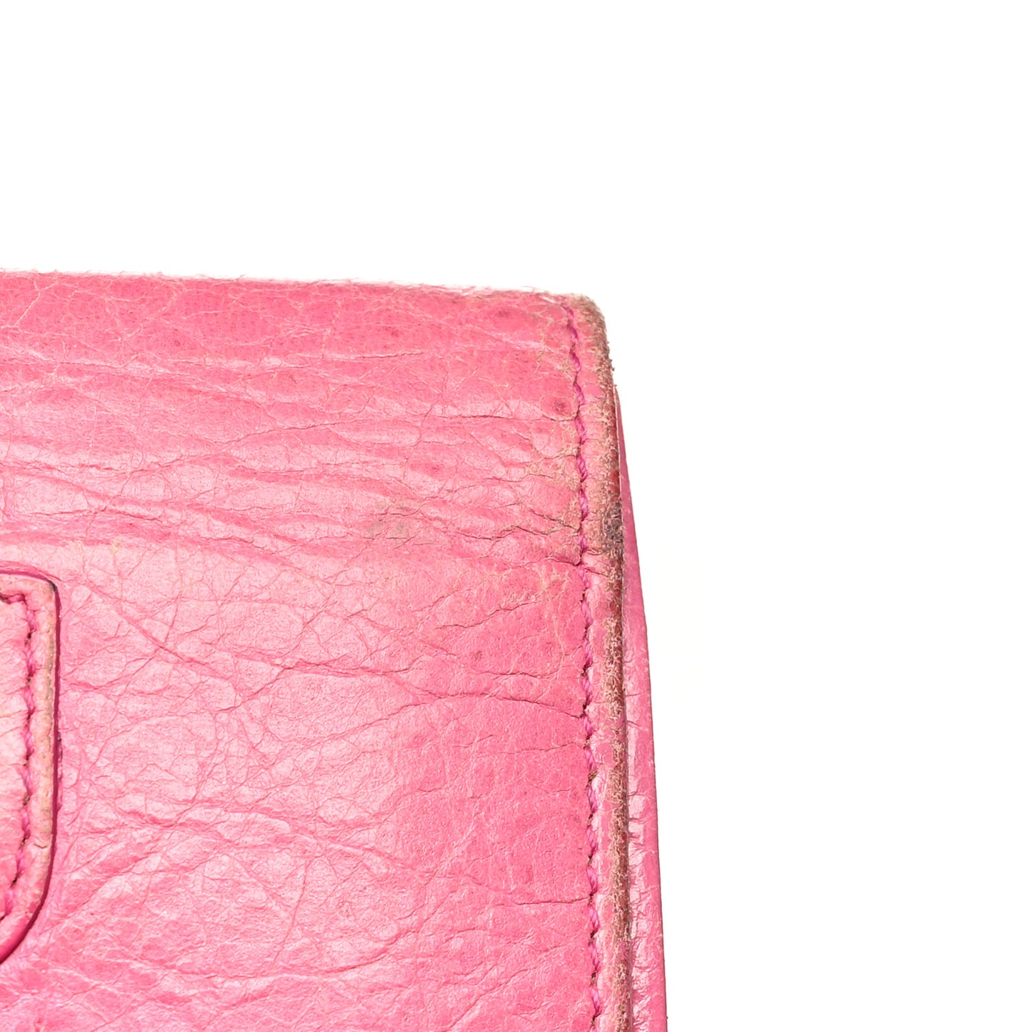 Agneau Giant 12 Silver Hardware Continental Zip Around Wallet Cyclamen