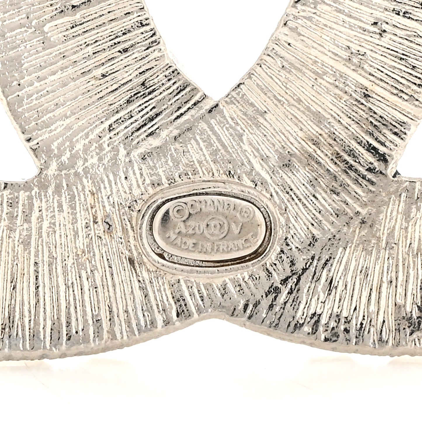 Baguette Crystal CC Brooch Silver