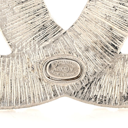 Chanel Baguette Crystal CC Brooch Silver 3 of 4