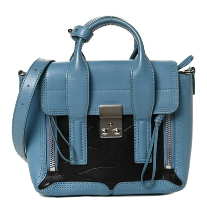 3.1 Phillip Lim Textured Calfskin Mini Pashli Satchel Blue Black 1 of 11