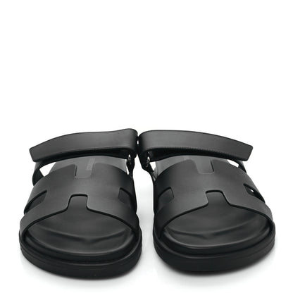 Hermes Calfskin Womens Chypre Sandals 39 Black 3 of 9