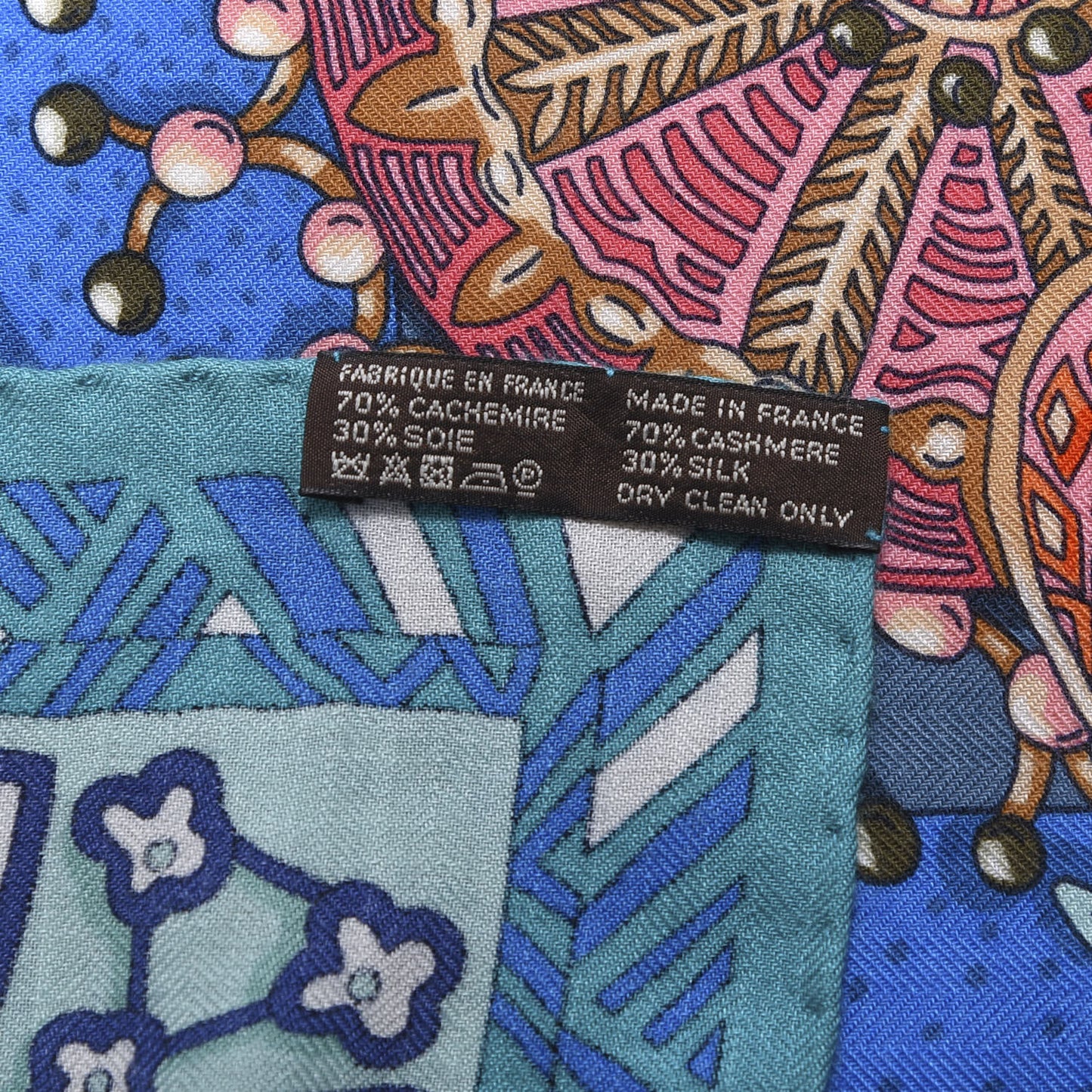 Cashmere Silk Zenobie Reine De Palmyre Shawl 140 Turquoise Rose Gris Bleuete