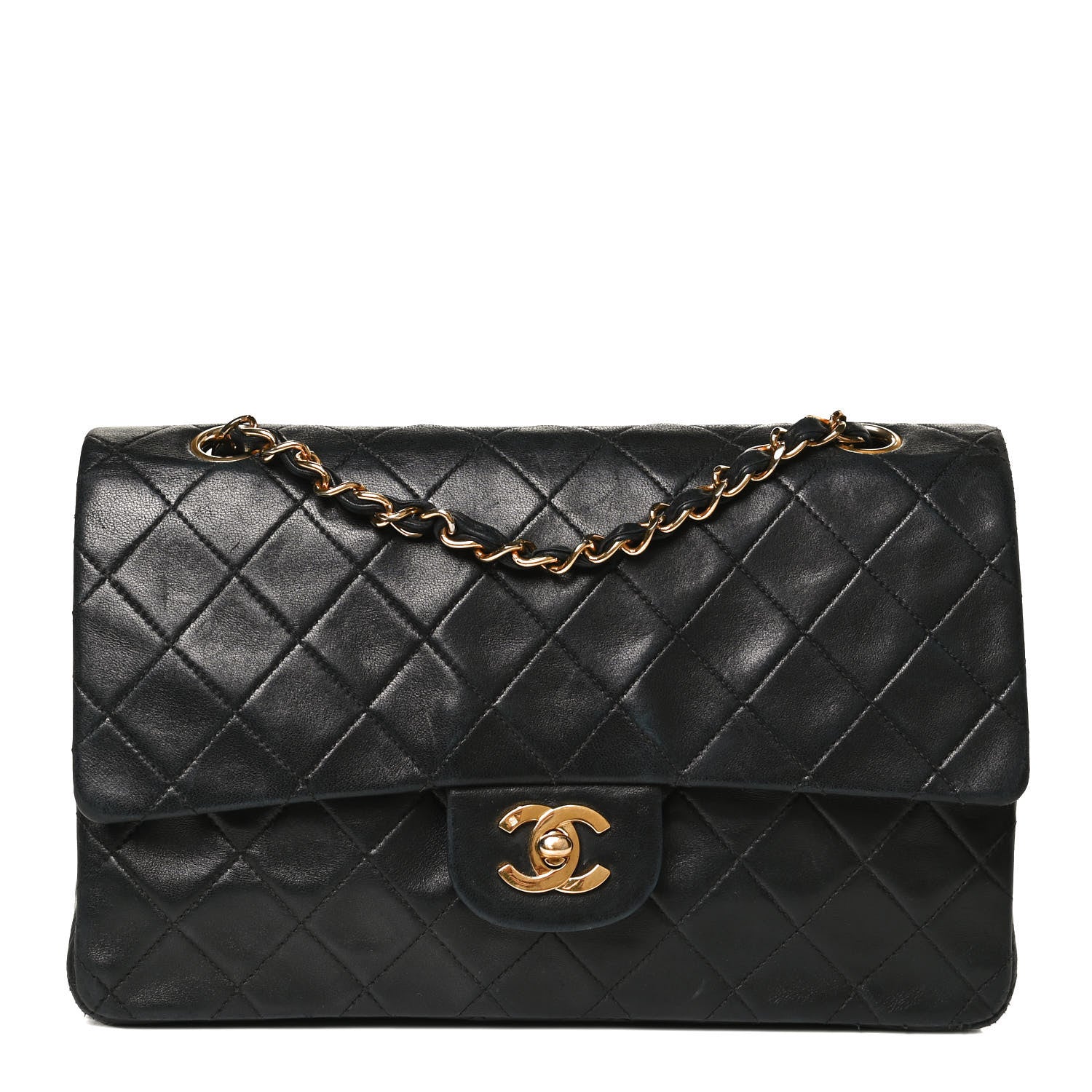 Chanel Lambskin Quilted Medium Double Flap Black 1 of 9