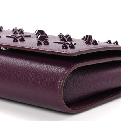 Christian Louboutin CHRISTIAN LOUBOUTIN Calfskin Spikes Loubinthesky Paloma Clutch Merlot 11 of 11