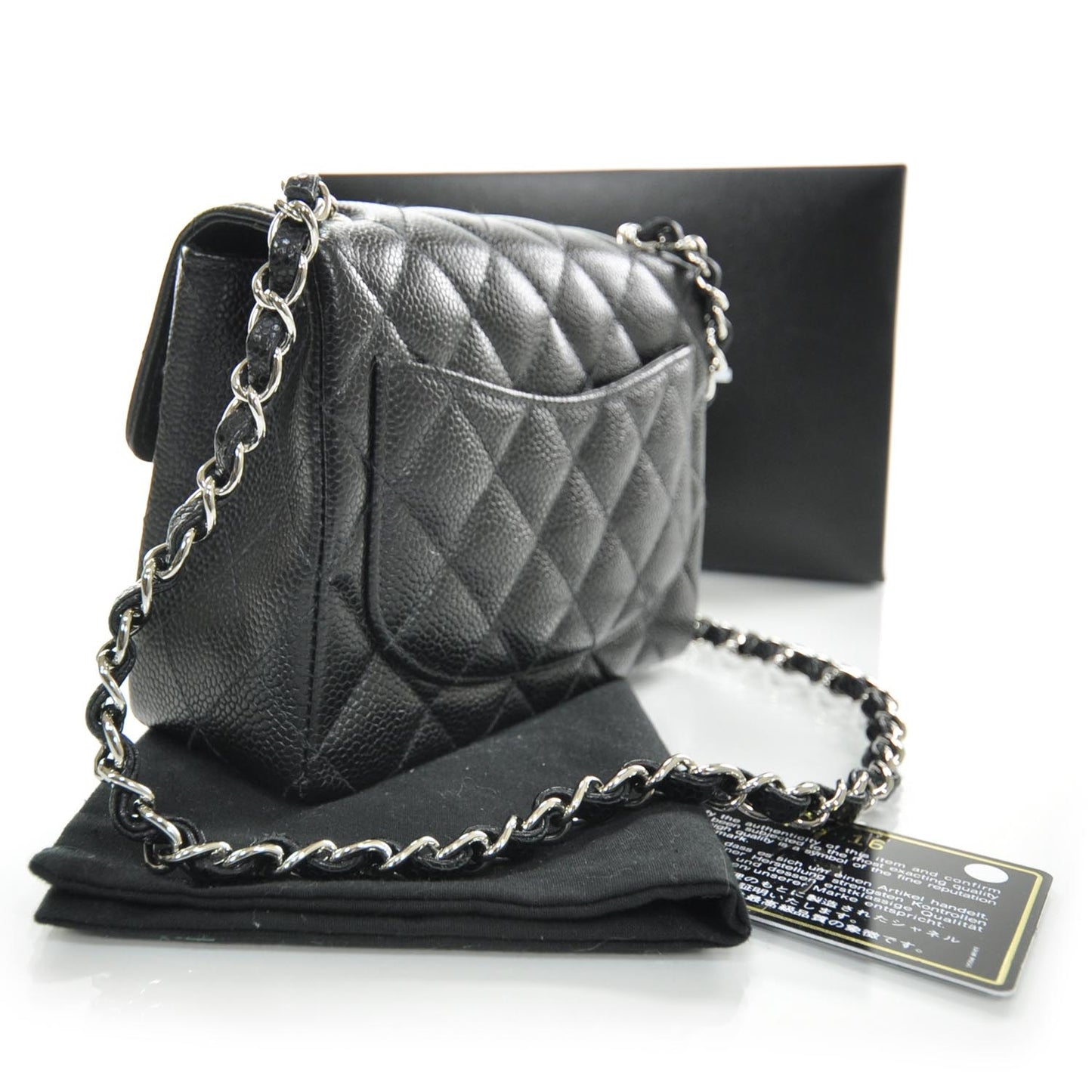 Caviar Quilted Mini Flap Black SHW