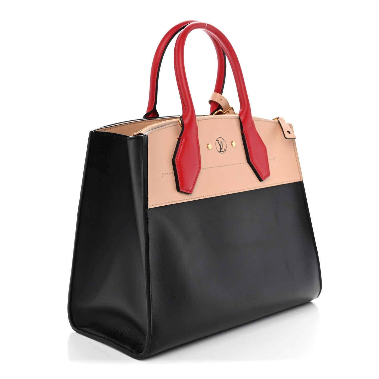 Calfskin City Steamer MM Black Creme Bourgogne