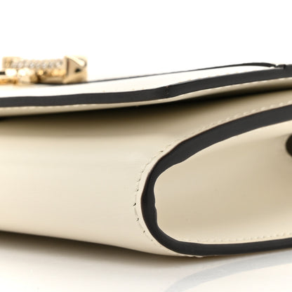Jimmy Choo Box Calfskin Varenne Pearl Avenue Chain Clutch Latte 9 of 13