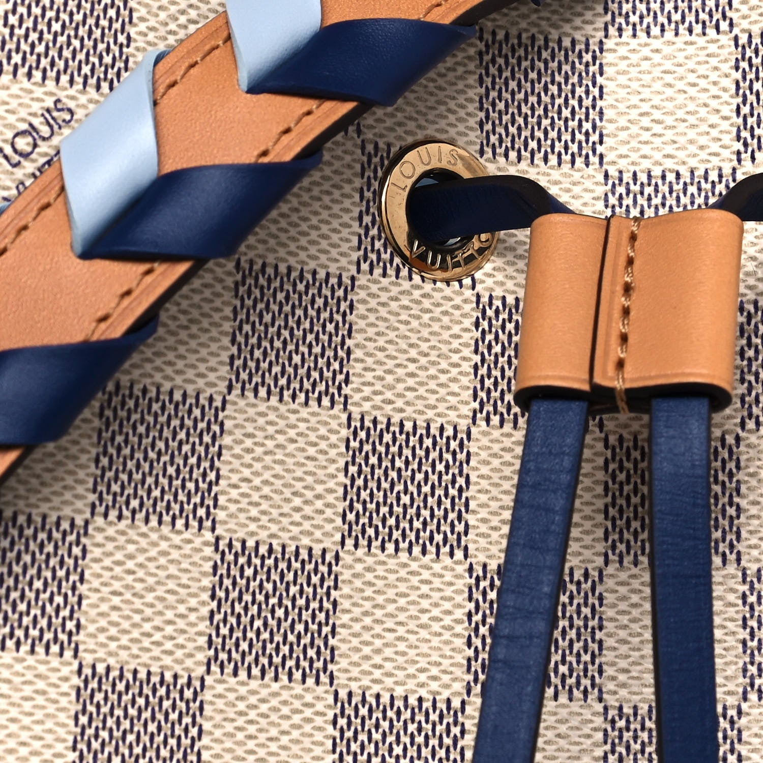 Louis Vuitton Damier Azur Braided Neonoe MM Blue 7 of 12