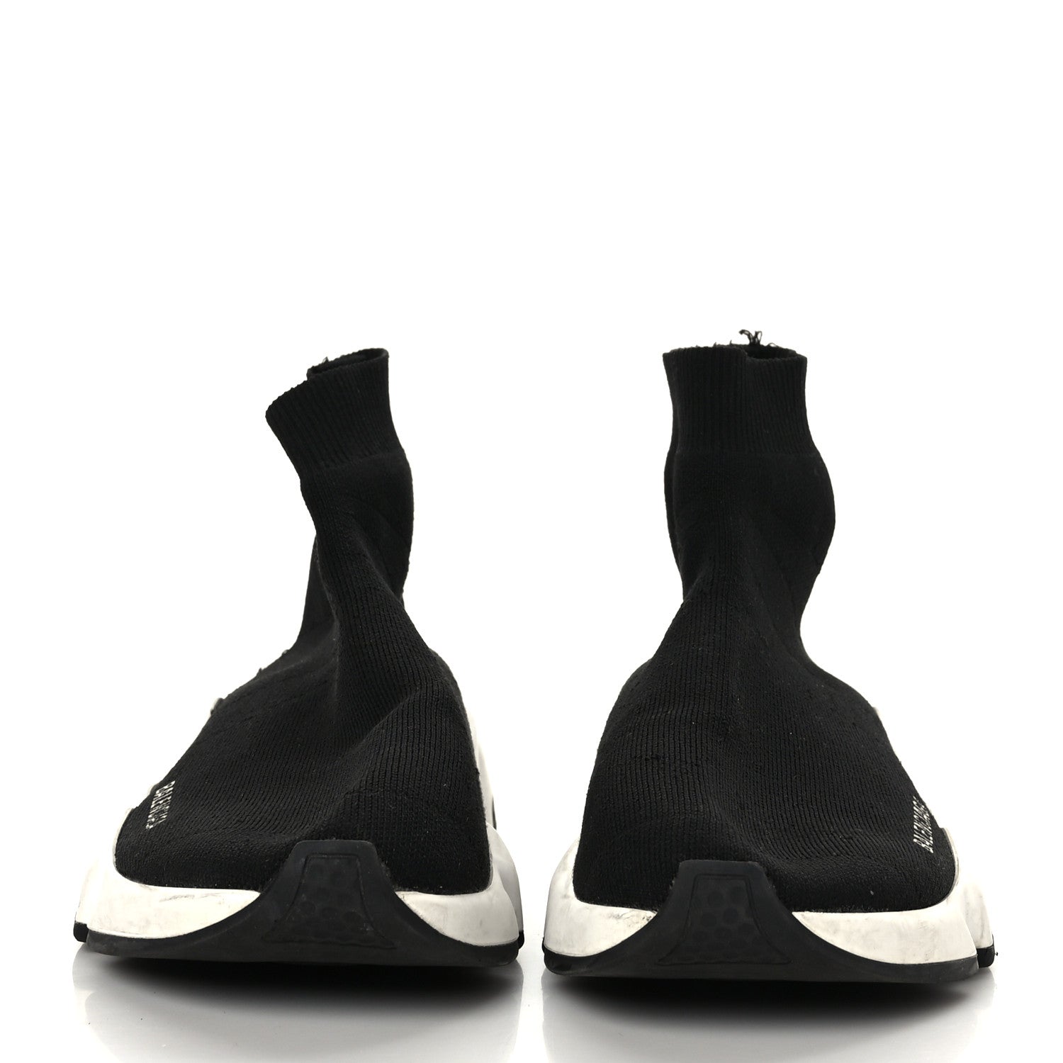 Balenciaga Neoprene Knit Womens Speed Sneakers 39 Black White 2 of 7