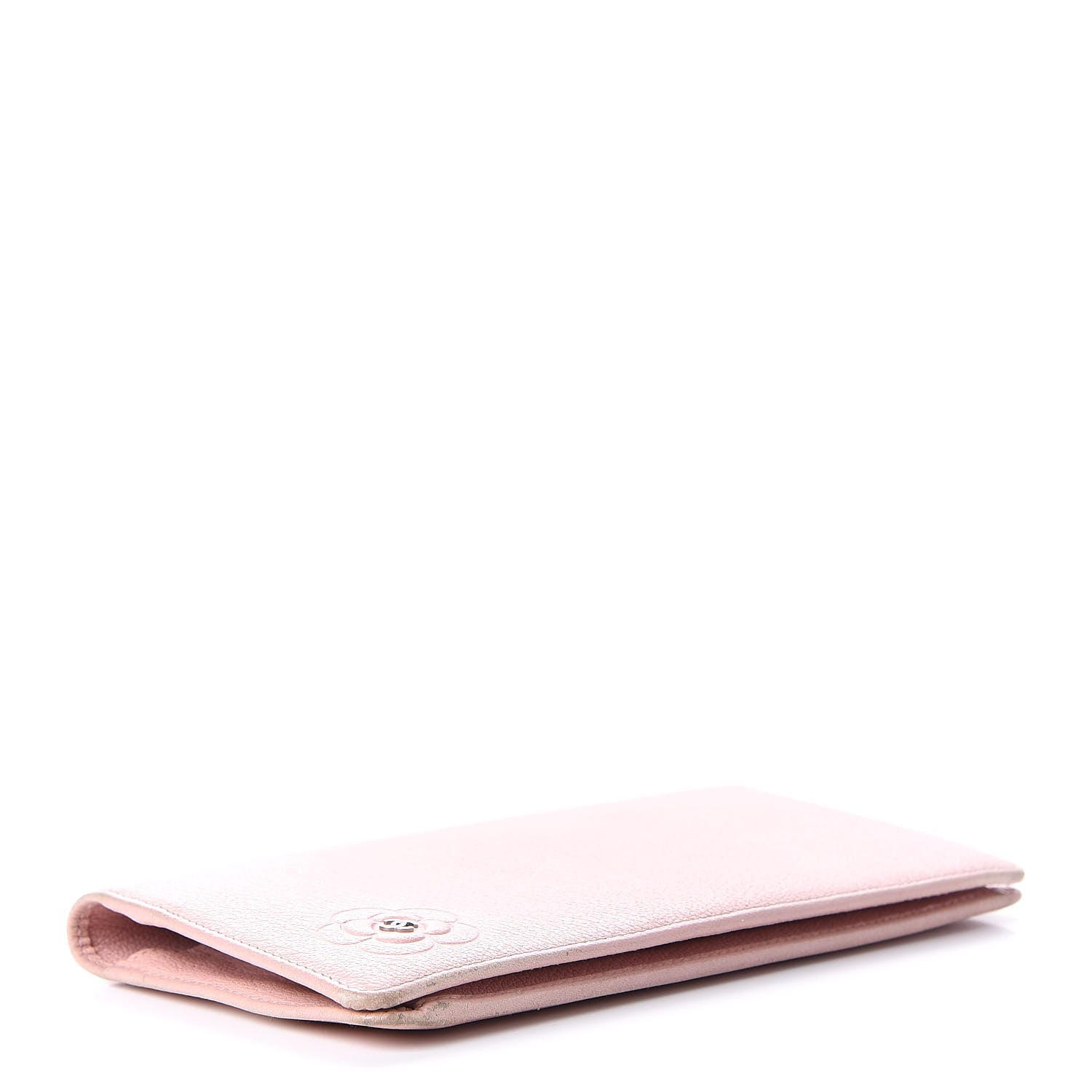 Chanel Goatskin Camellia Yen Wallet Pink 4 of 9