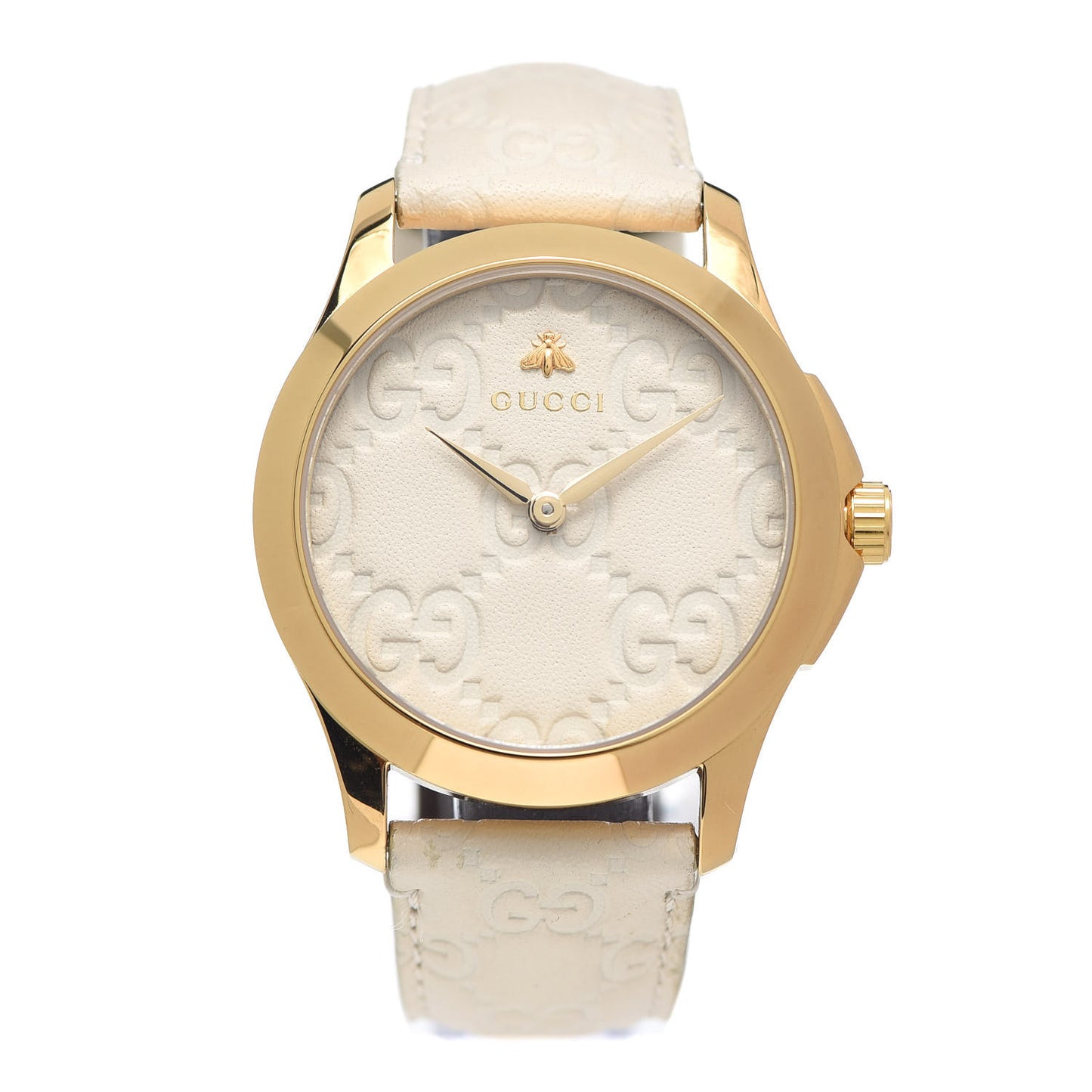Stainless Steel Calfskin 38mm G-Timeless Quartz Watch White