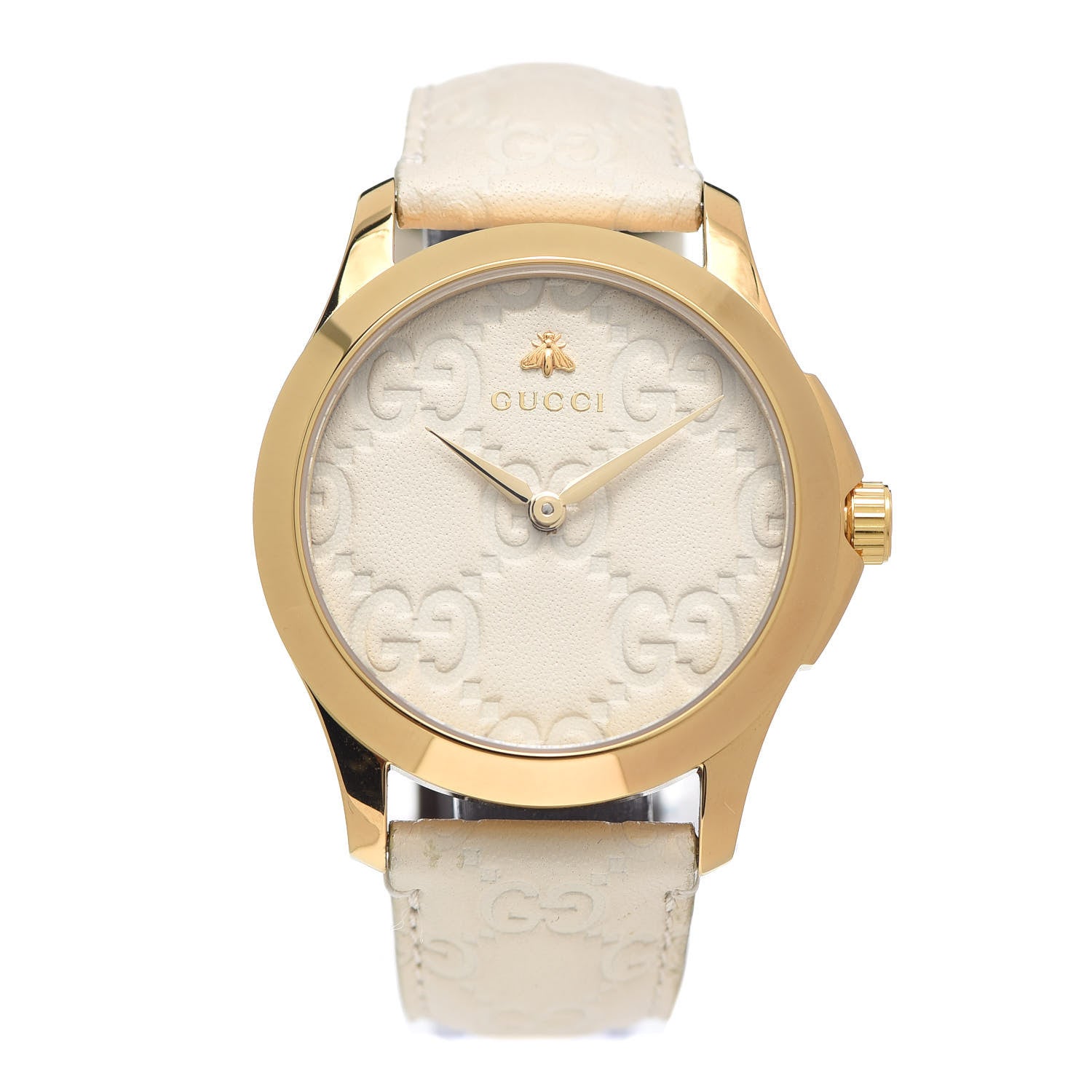 Gucci Stainless Steel Calfskin 38mm G-Timeless Quartz Watch White 1 of 5