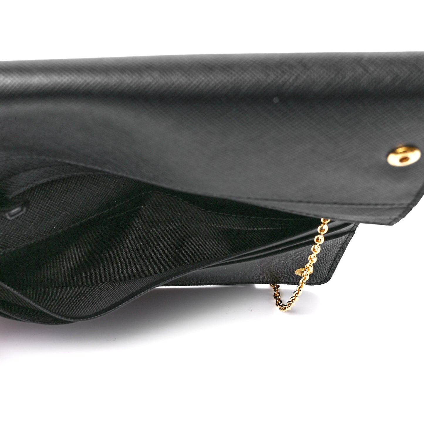 Saffiano Metal Continental Flap Wallet Black