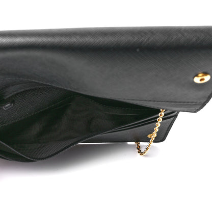 Prada Saffiano Metal Continental Flap Wallet Black 8 of 14