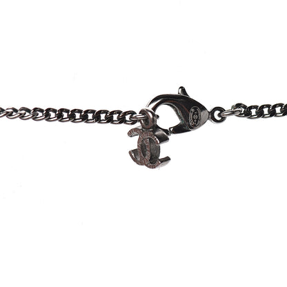 Chanel Crystal CC Medallion Necklace Ruthenium Black 5 of 6