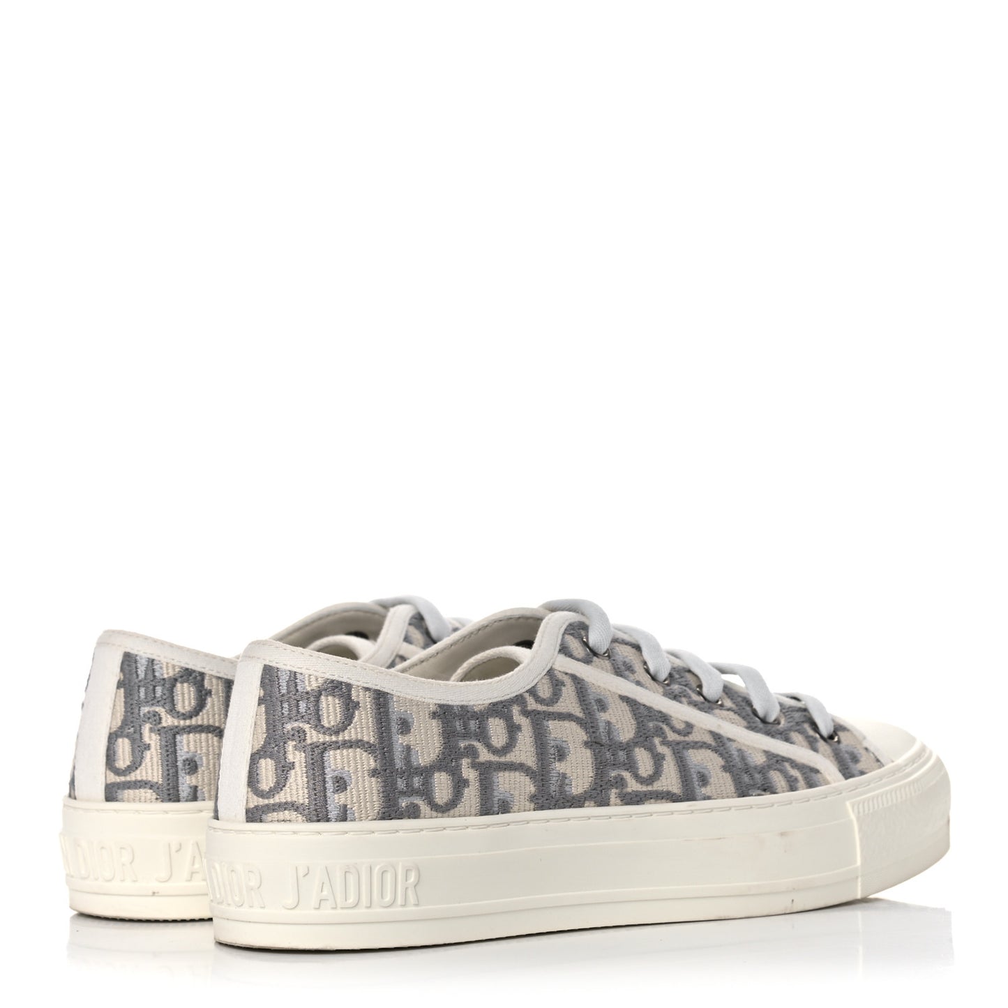 Canvas Oblique Walk'N'Dior Low Top Sneakers 36 Grey Stone