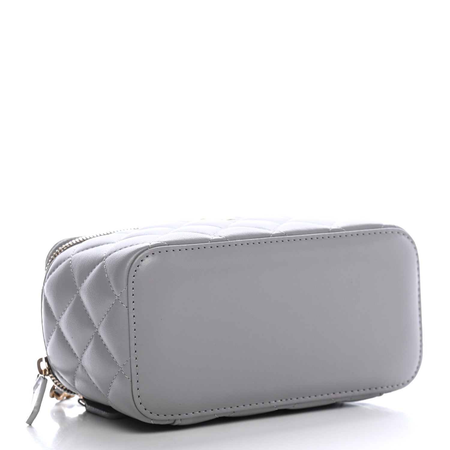 Chanel Lambskin Quilted Small Pearl Crush Vanity Case With Chain Grey 4 of 9
