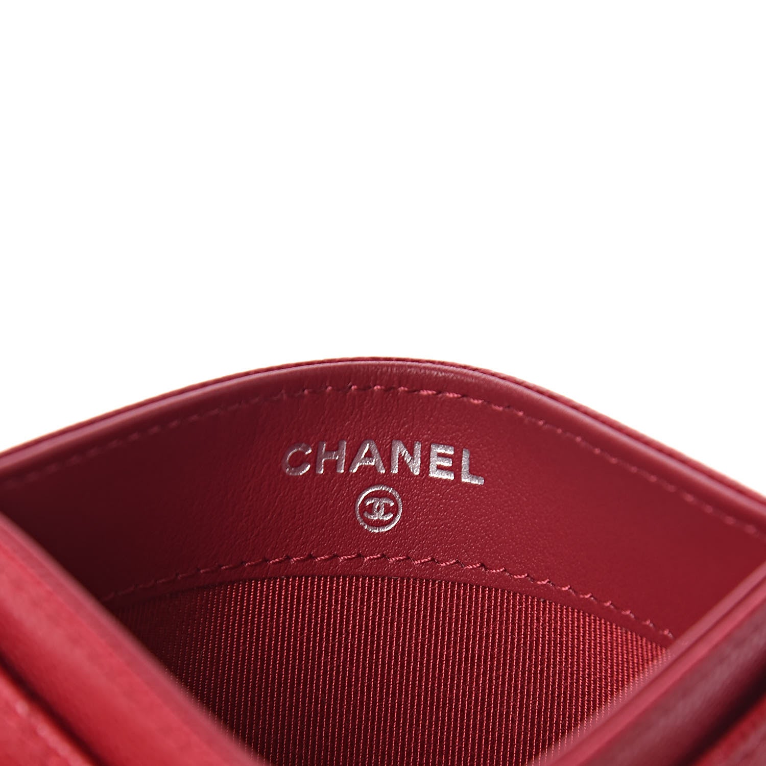 Chanel Caviar Quilted Card Holder Dark Pink 6 of 9