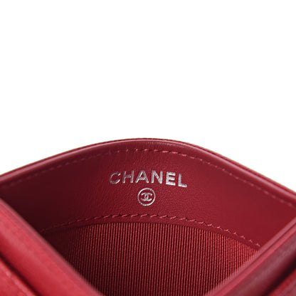 Chanel Caviar Quilted Card Holder Dark Pink 6 of 9