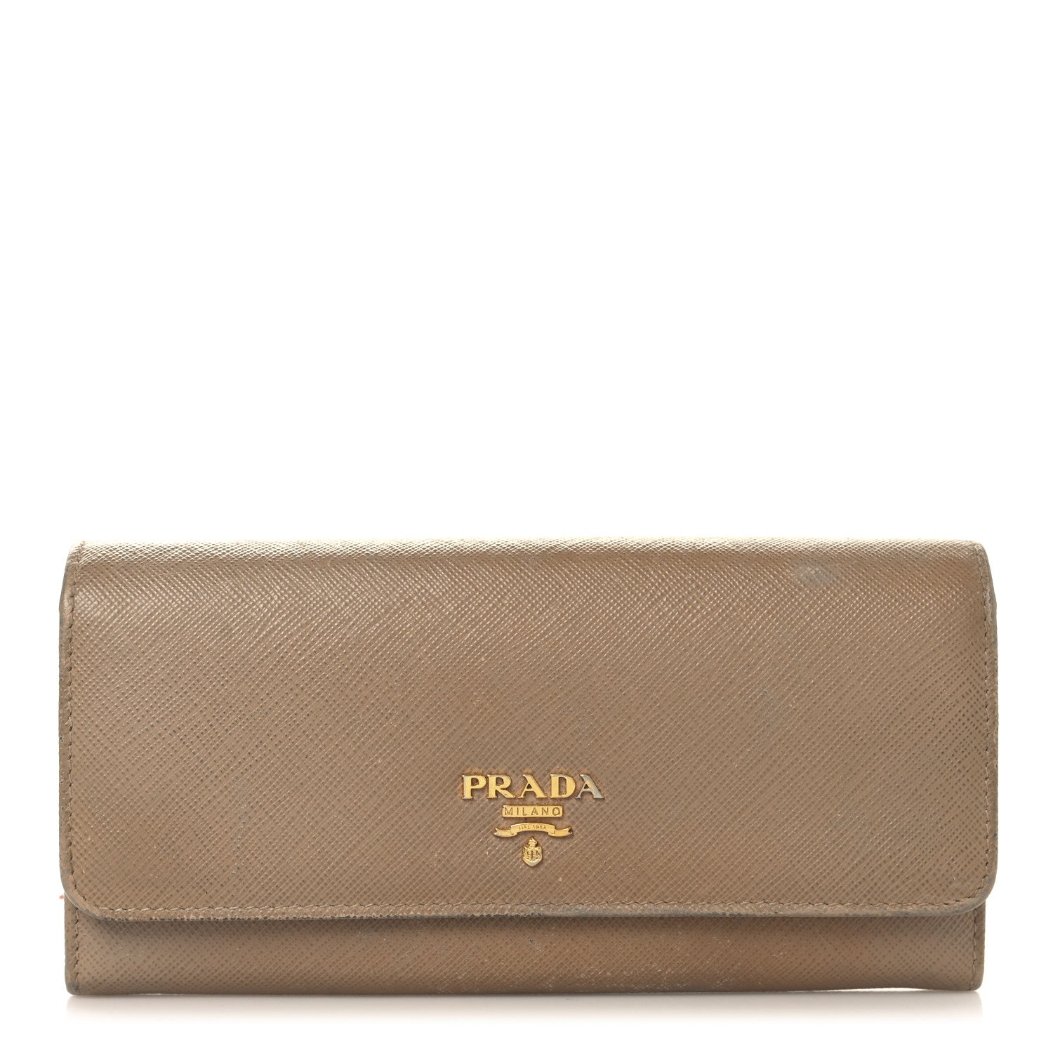 Prada Saffiano Bi-Color Metal Continental Flap Travel Wallet Cammeo Orchidea 1 of 11