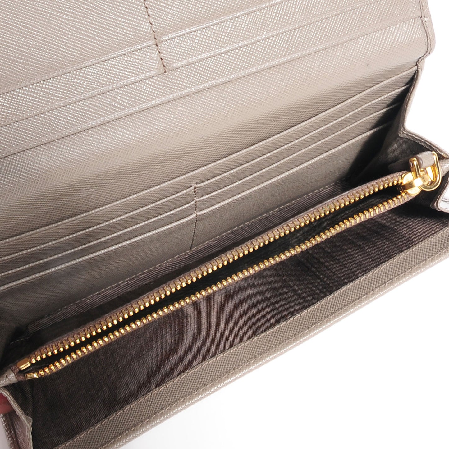 Saffiano Metal Continental Flap Wallet Pomice