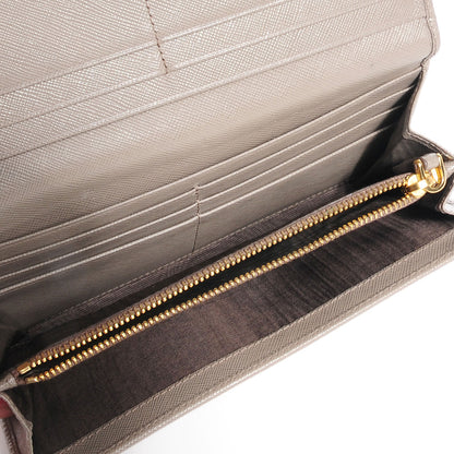 Prada Saffiano Metal Continental Flap Wallet Pomice 5 of 9