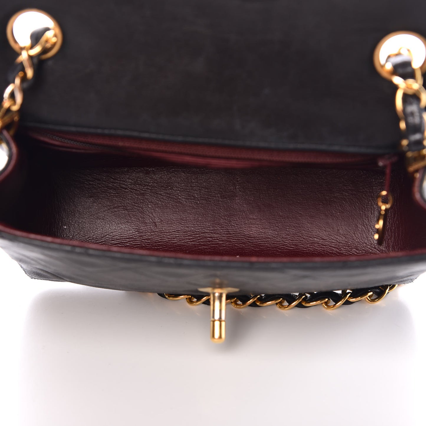Lambskin Quilted Mini Square Flap Black