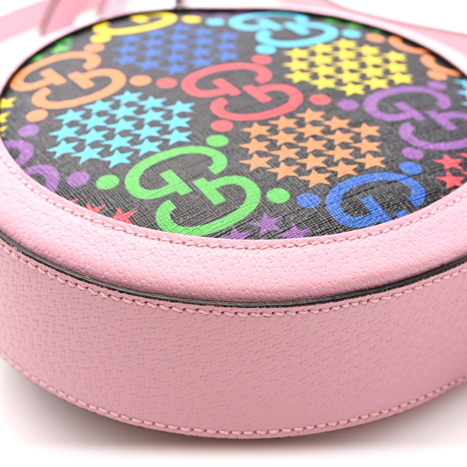 Gucci GG Supreme Monogram Psychedelic Round Shoulder Bag Black Multicolor Sugar Pink 10 of 10