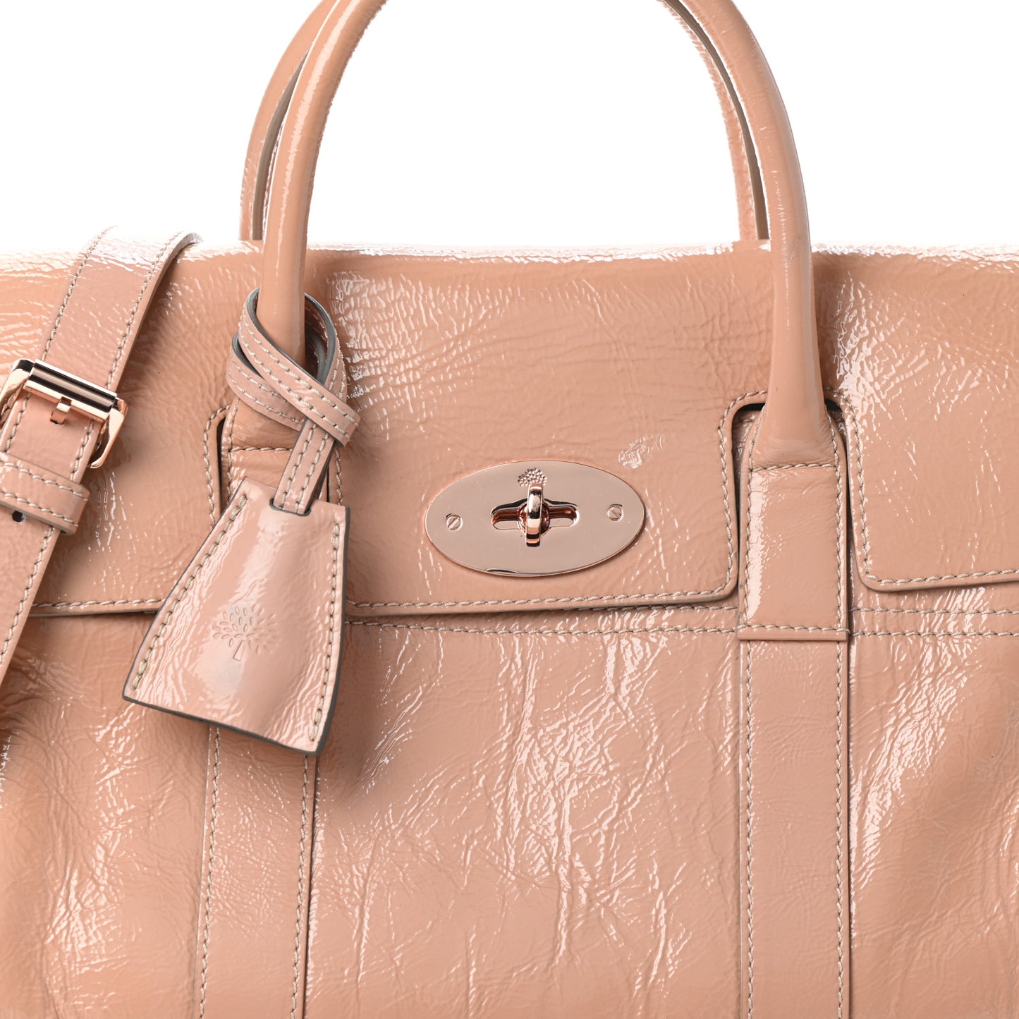 Wrinkled Patent Small Bayswater Plaster Pink