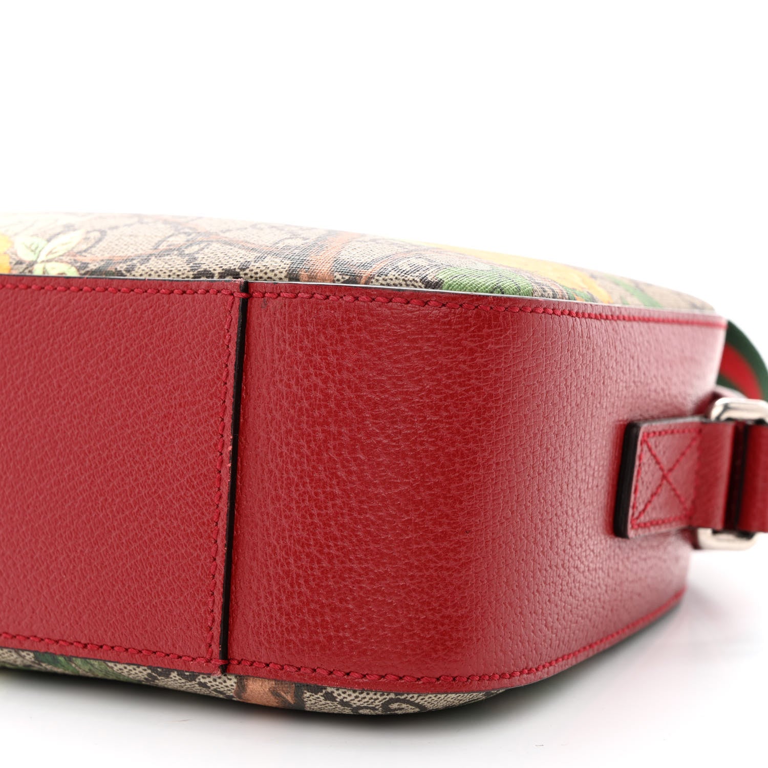 Gucci GG Supreme Monogram Tian Web Camera Bag Beige Multicolor Red 11 of 14