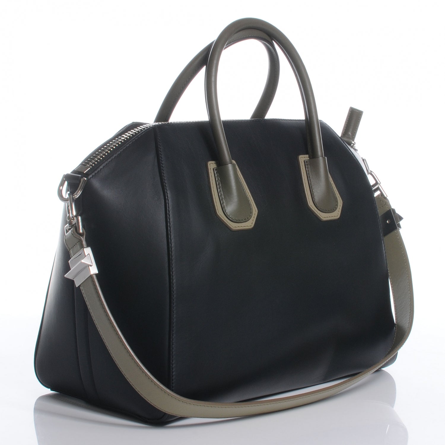 Givenchy Smooth Calfskin Medium Bi-Color Antigona Black Green 3 of 9