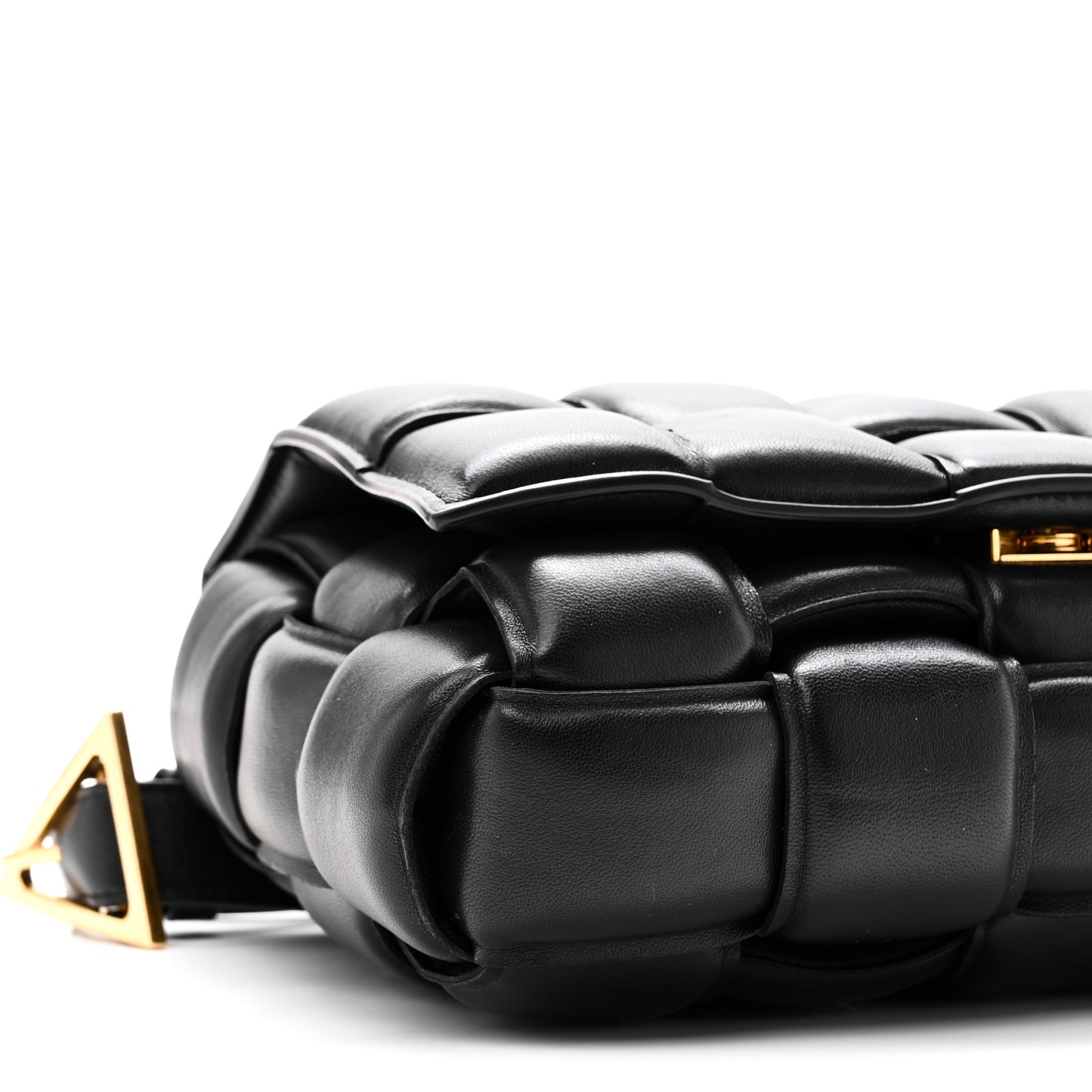 Nappa Maxi Intreccio Padded Cassette Crossbody Bag Black Black